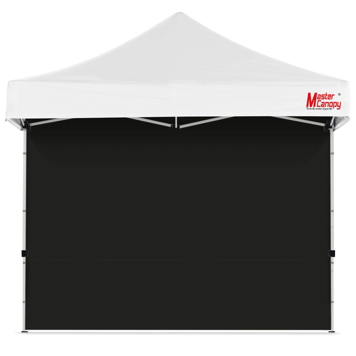 MASTERCANOPY 10x10 Black Canopy Sidewall front view