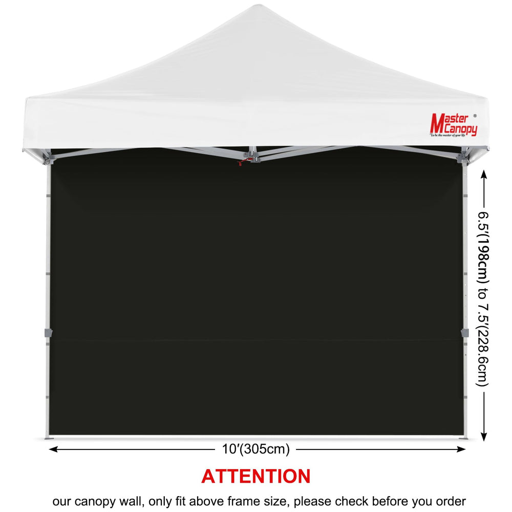 MASTERCANOPY 10x10 Black Canopy Sidewall in outdoor setting
