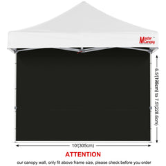 MASTERCANOPY 10x10 Black Canopy Sidewall in outdoor setting