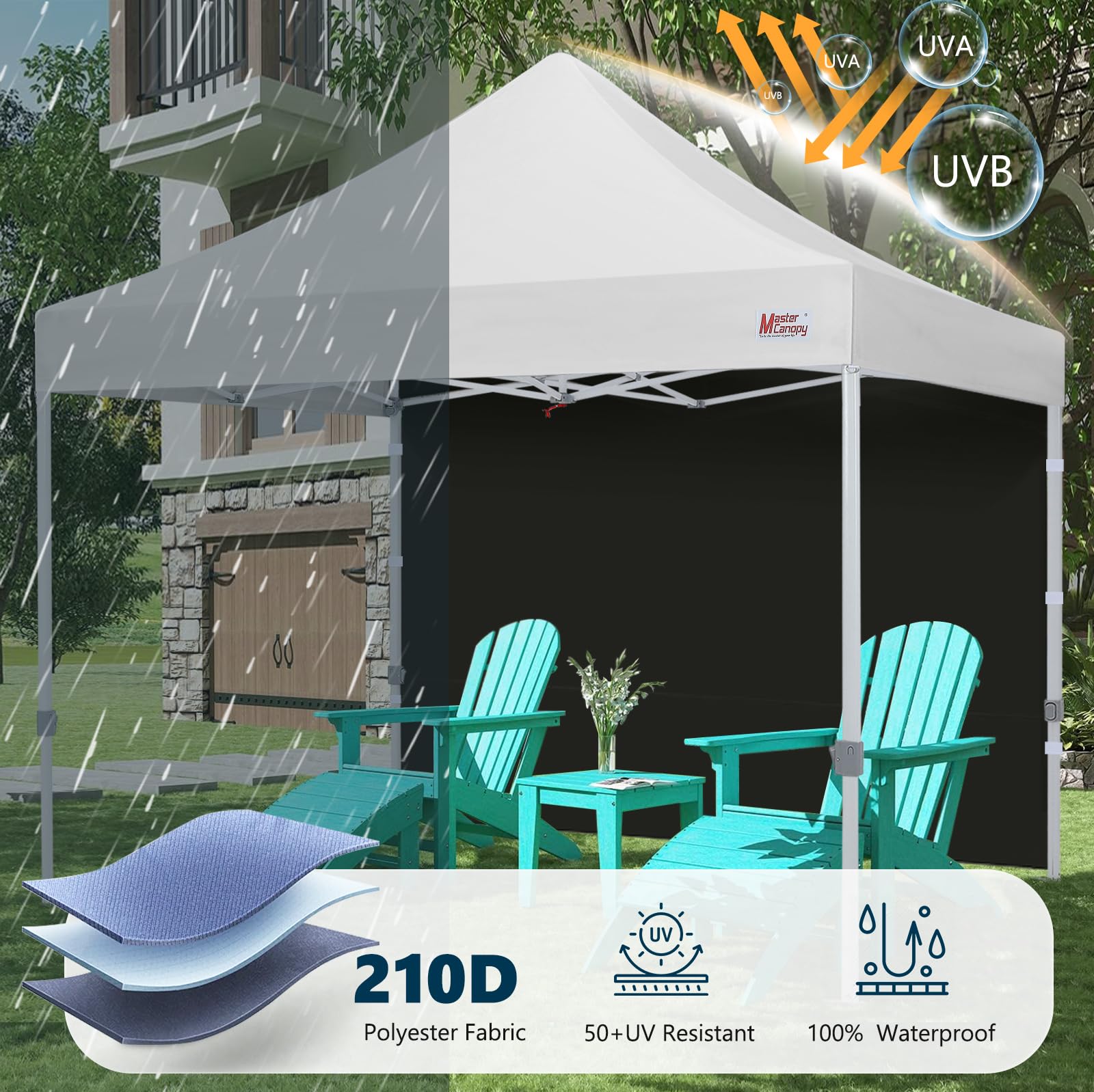 MASTERCANOPY 10x10 Black Canopy Sidewall installation detail