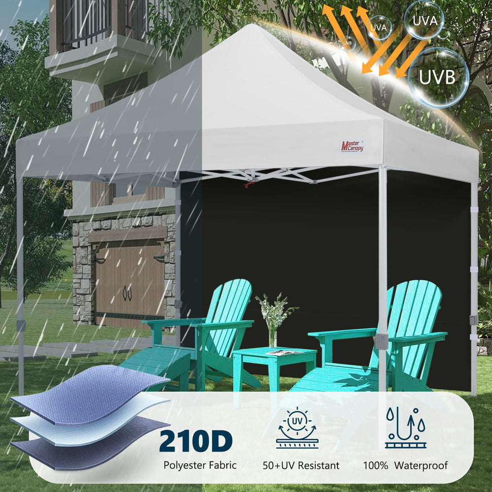MASTERCANOPY 10x10 Black Canopy Sidewall installation detail