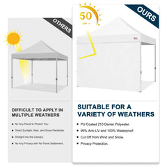 MASTERCANOPY 10x10 Canopy Sidewall White folded