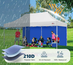 MASTERCANOPY 10x20 canopy sidewall installation close-up
