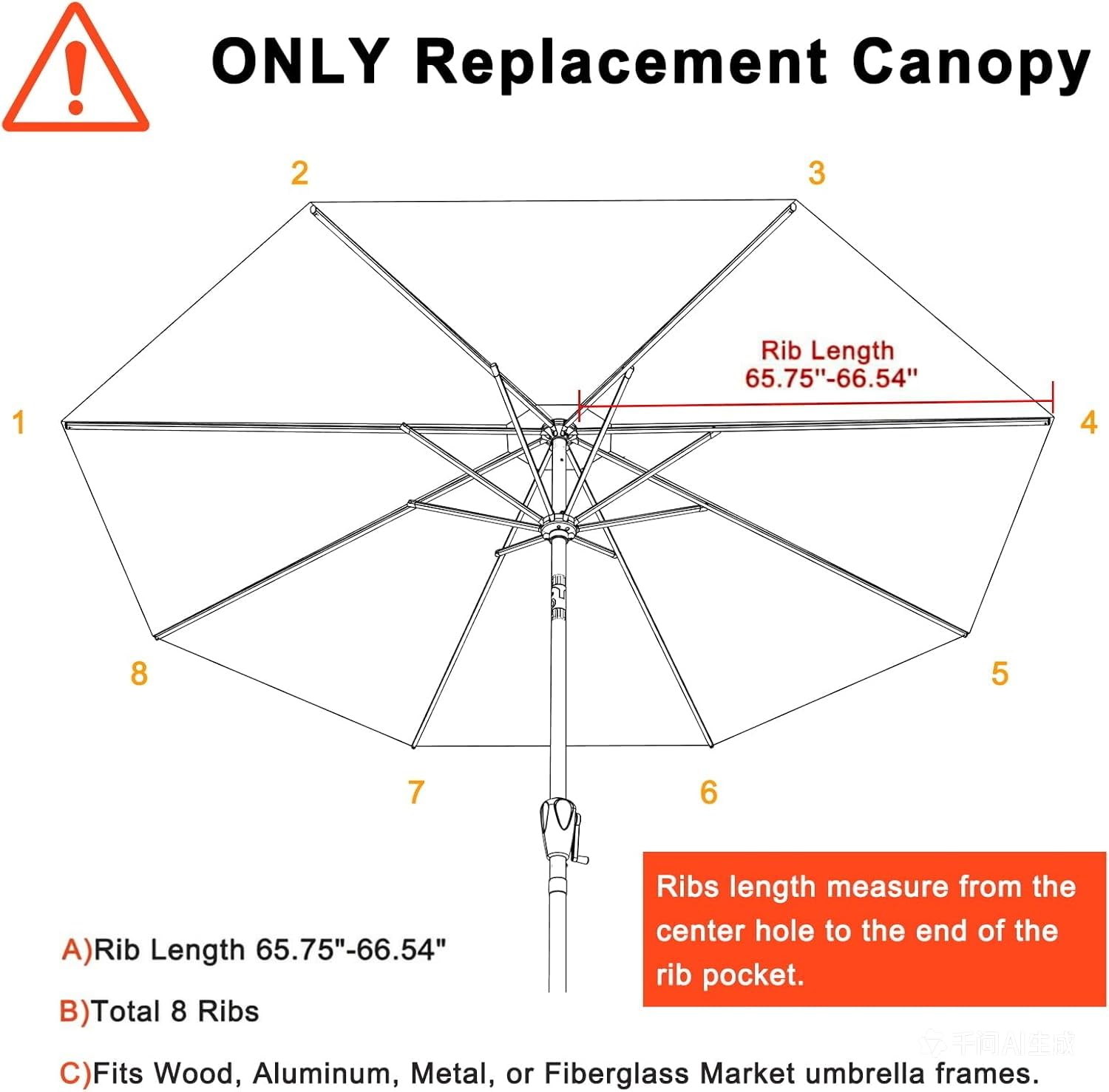 MASTERCANOPY 11 ft replacement canopy, close-up of stitching