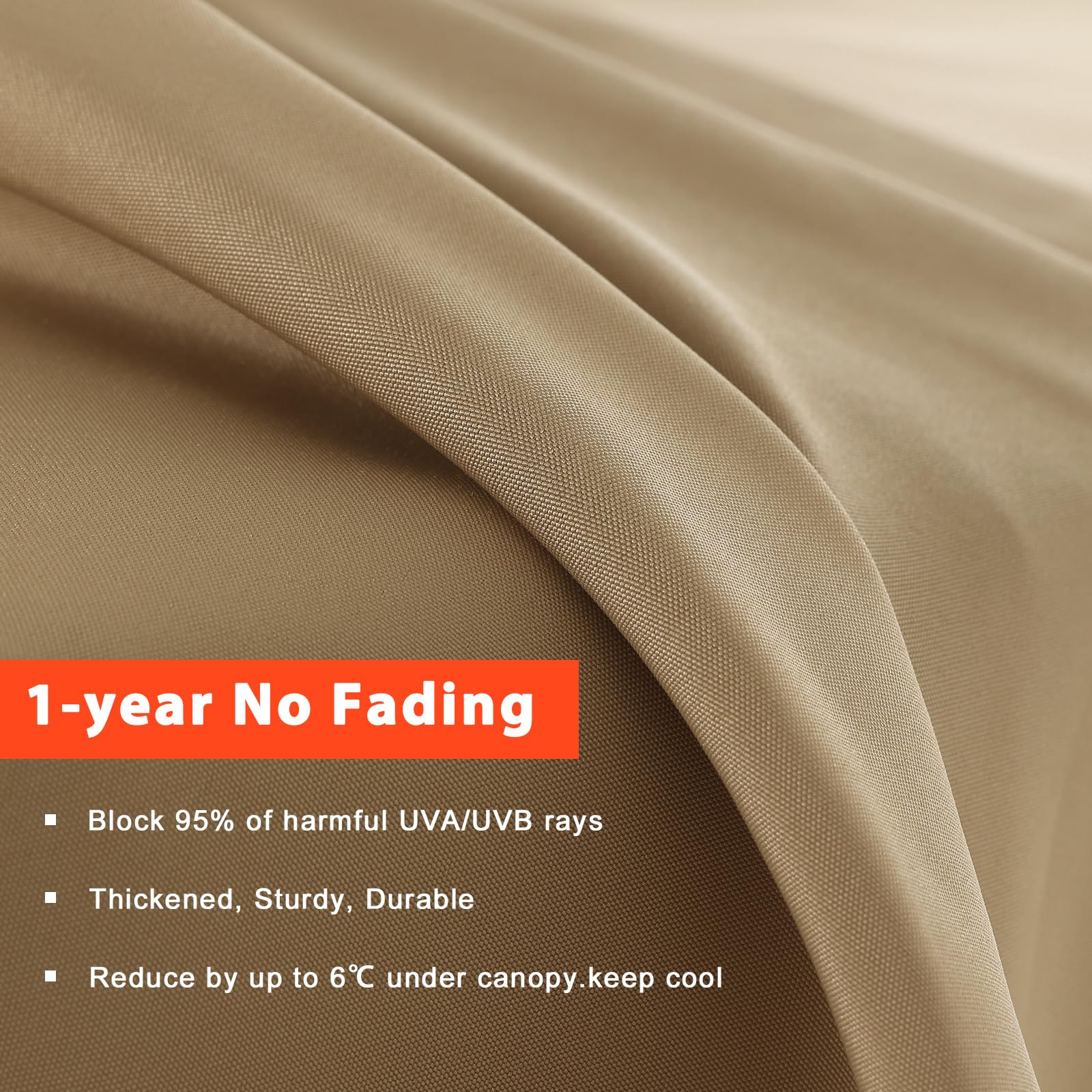 MASTERCANOPY 11 ft replacement canopy, side view showing rib pocket