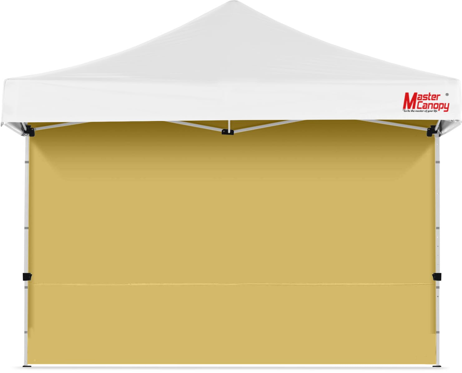 MASTERCANOPY 12x12 beige canopy sidewall front view