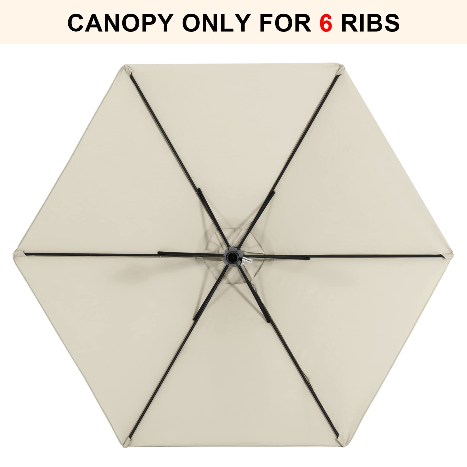 MASTERCANOPY 7.5 ft replacement canopy displayed on an umbrella frame