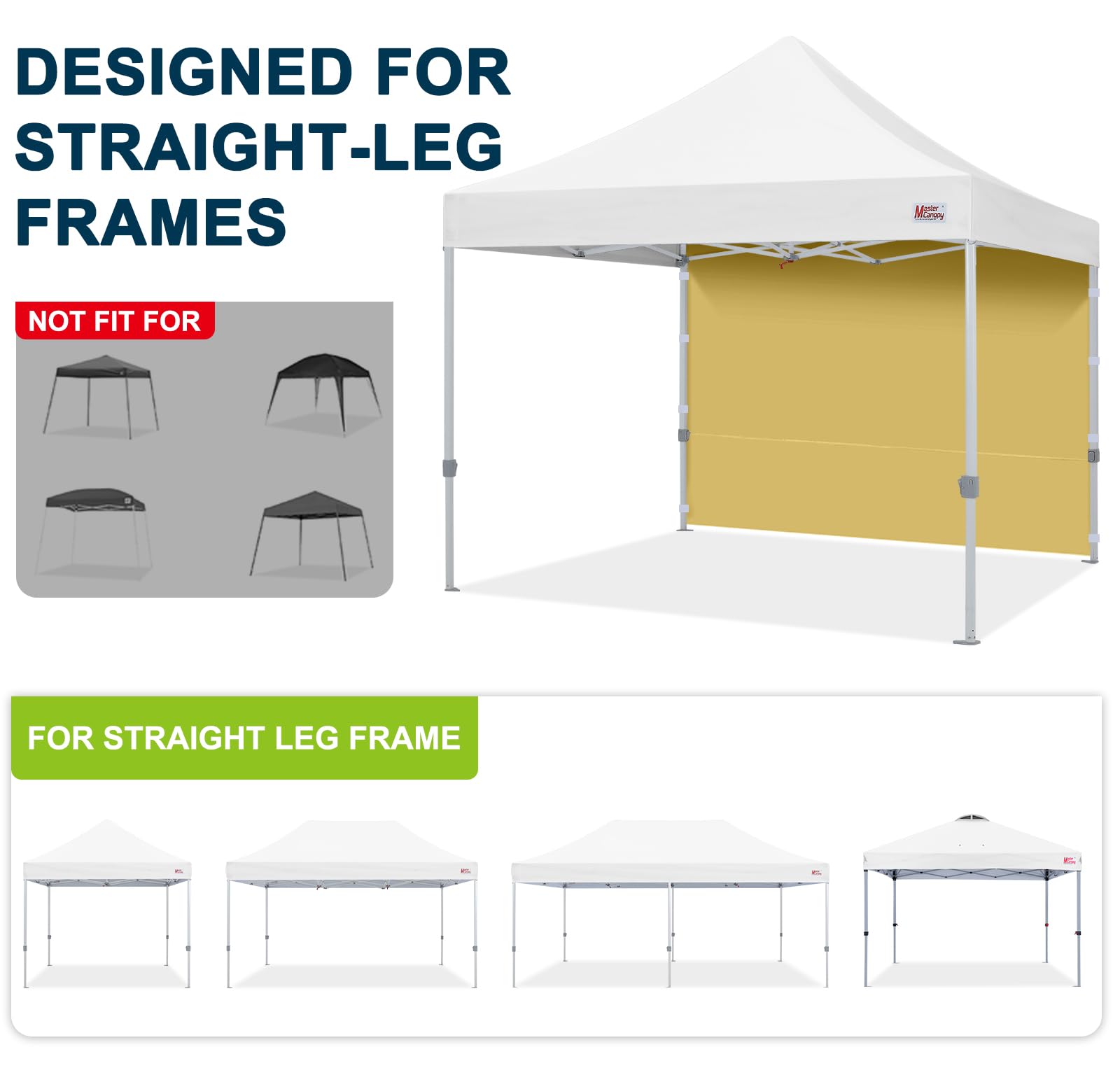 MASTERCANOPY 8x8 Beige Pop Up Canopy Sidewall in outdoor setting