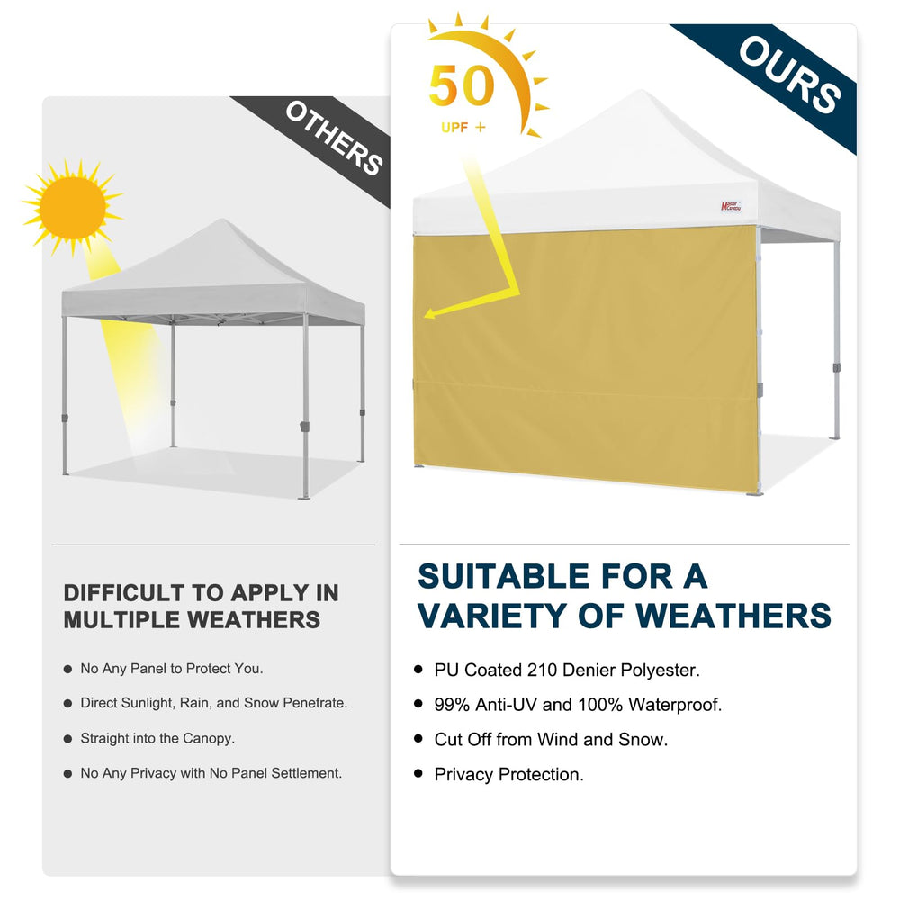 MASTERCANOPY 8x8 Beige Pop Up Canopy Sidewall Velcro straps