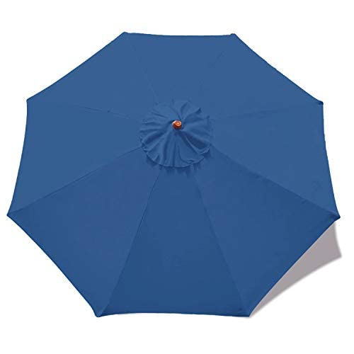 MASTERCANOPY 9ft Replacement Canopy in Dodger Blue on patio