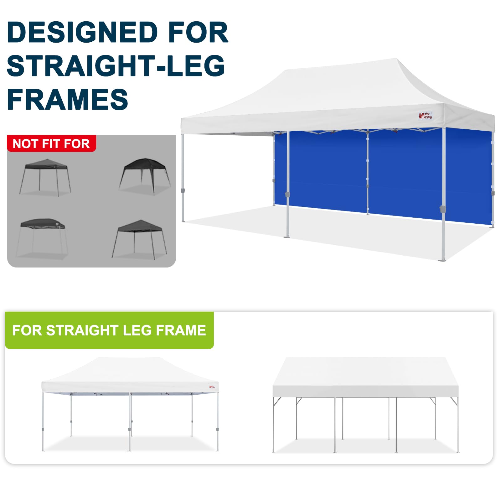 MASTERCANOPY canopy sidewall dimensions of 86x240 inches