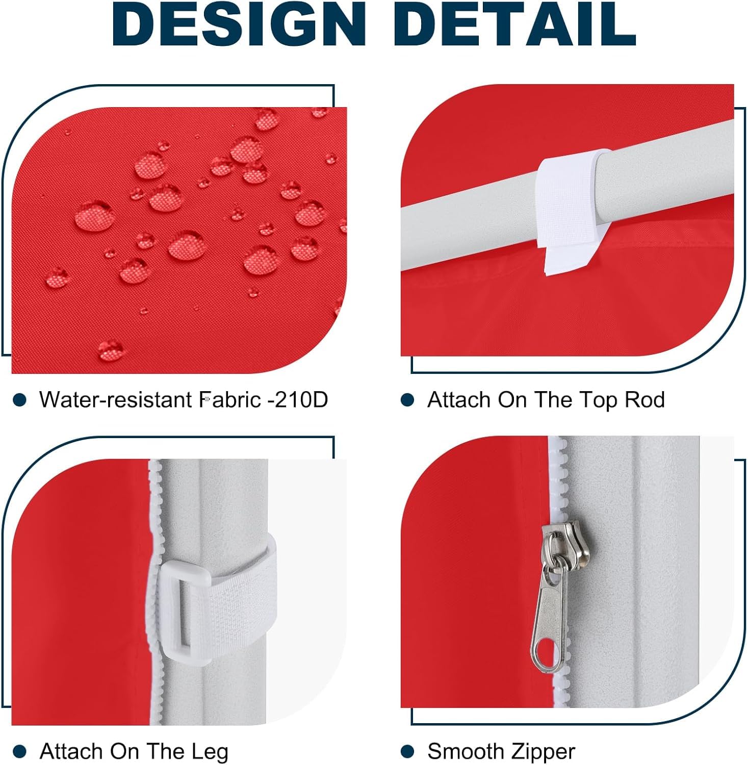 MASTERCANOPY red canopy sidewall in outdoor setting