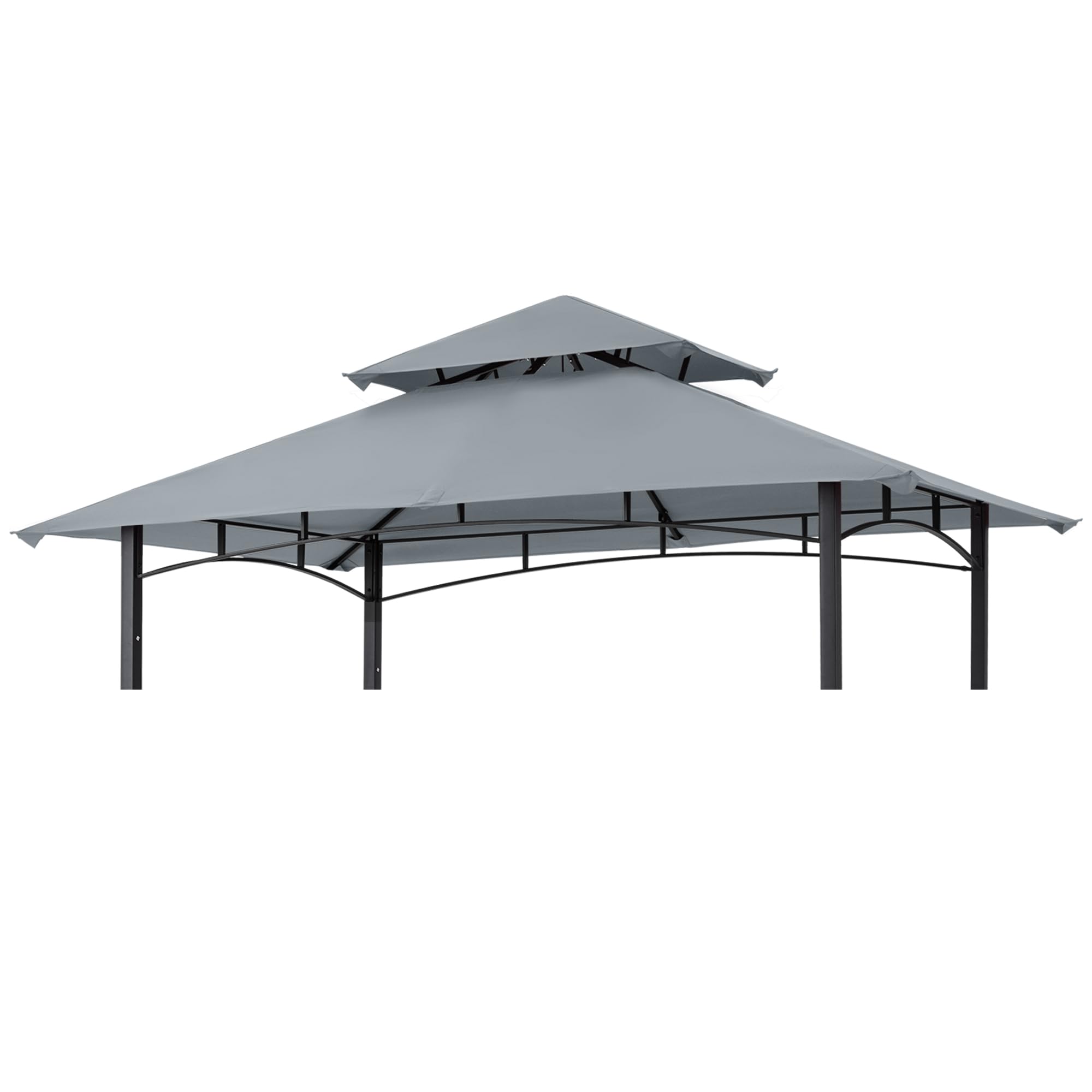 MASTERCANOPY Replacement Canopy Top for Grill Gazebo, Gray, front view