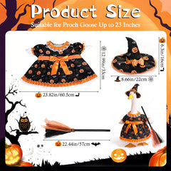 Mastom Halloween Witch Goose Outfit includes witch hat and broom