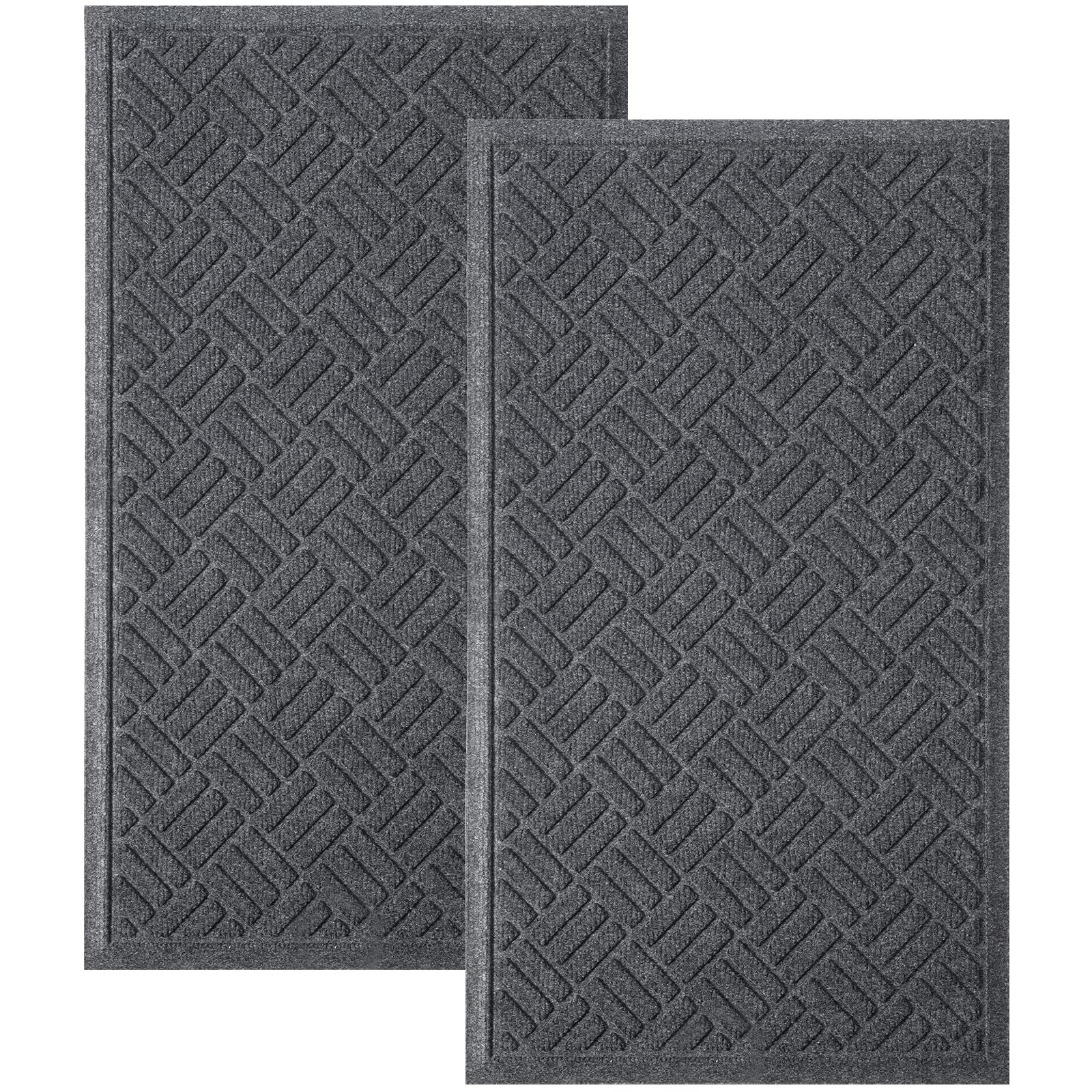 MATALL front door mat grey 29.5x17.5 inches front view