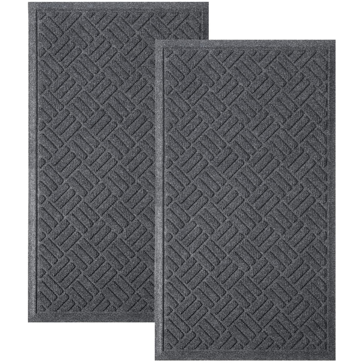 MATALL front door mat grey 29.5x17.5 inches front view