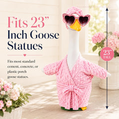 Matching towel-wrap hat for porch goose