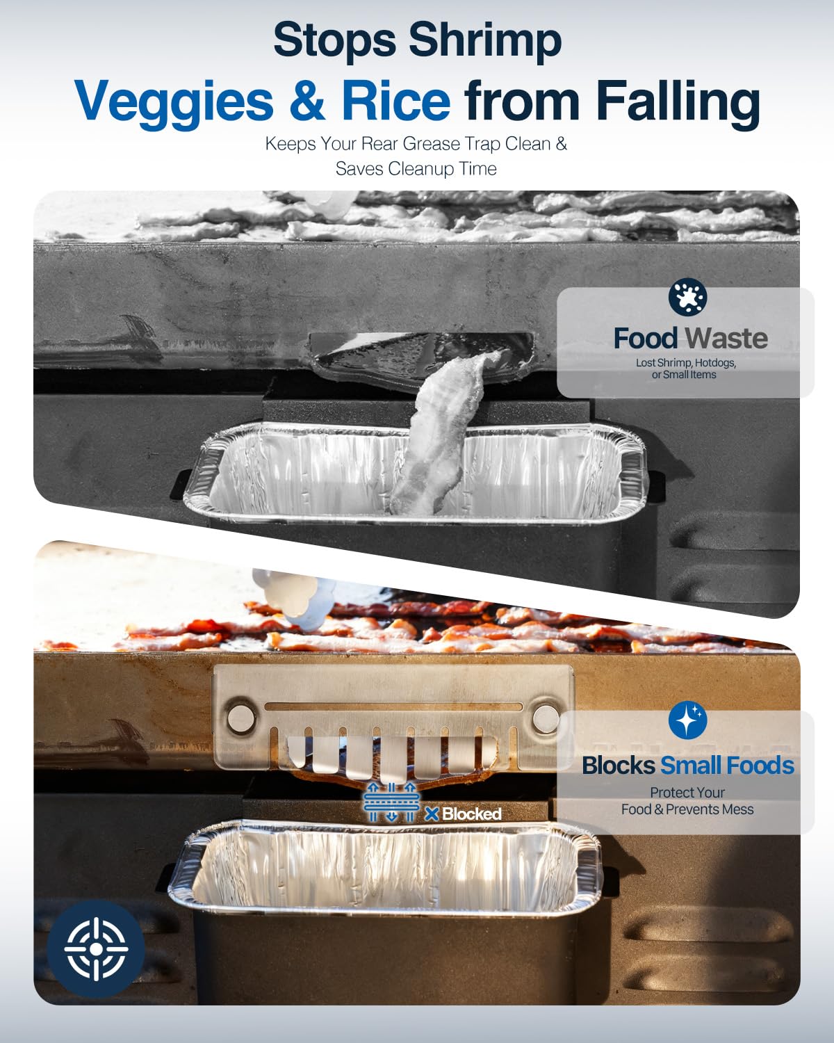 Matchwaves Grease Gate Blocker on Blackstone griddle