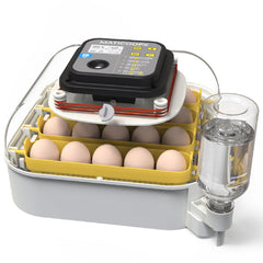 MATICOOPX 20 Egg Incubator front view in gray and yellow