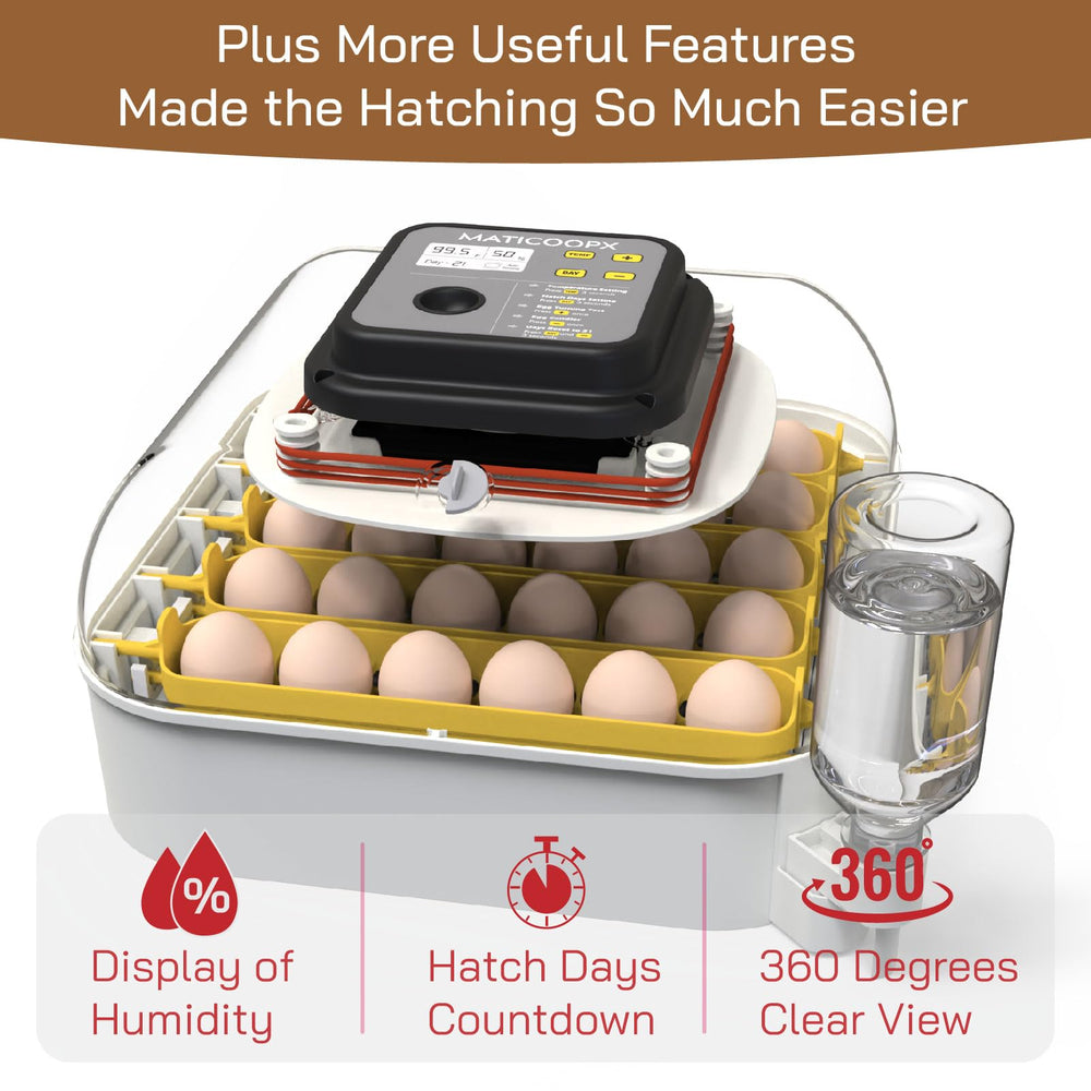 MATICOOPX 30 Egg Incubator packaging and accessories