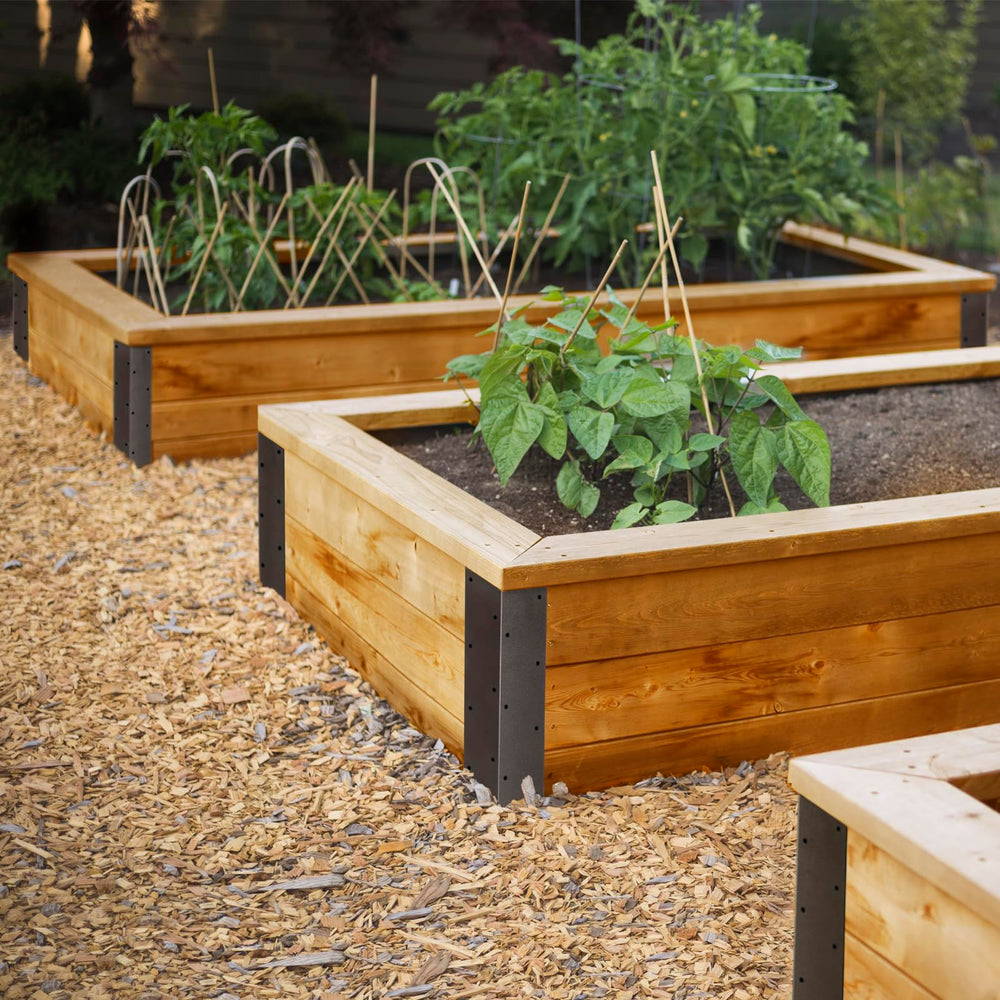 Matte Black finish of WLLEYAY raised bed corner brackets