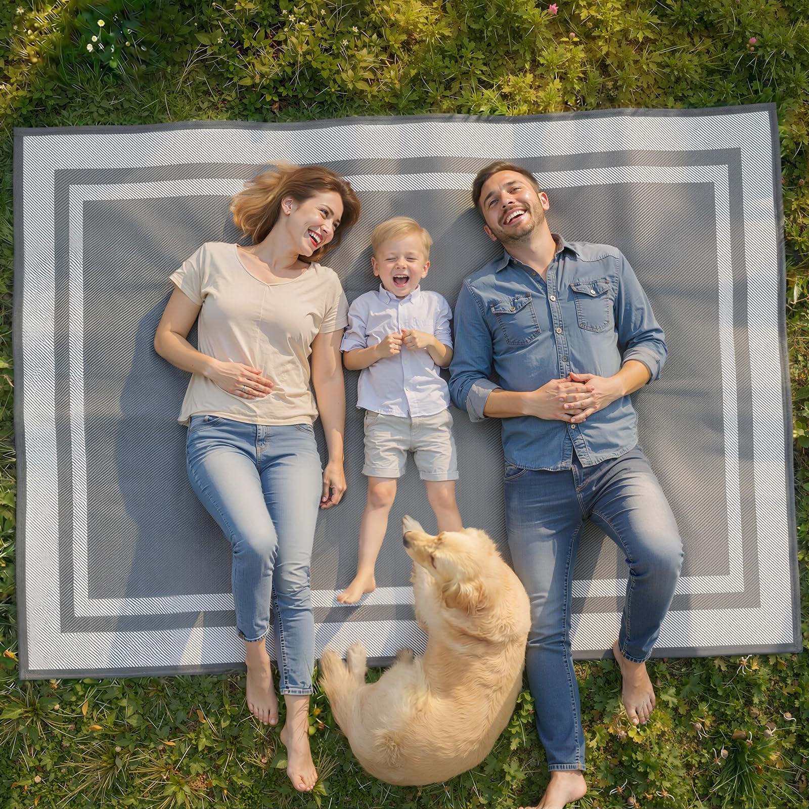 Mattitude Outdoor Rug 5'x8' rolled up for storage