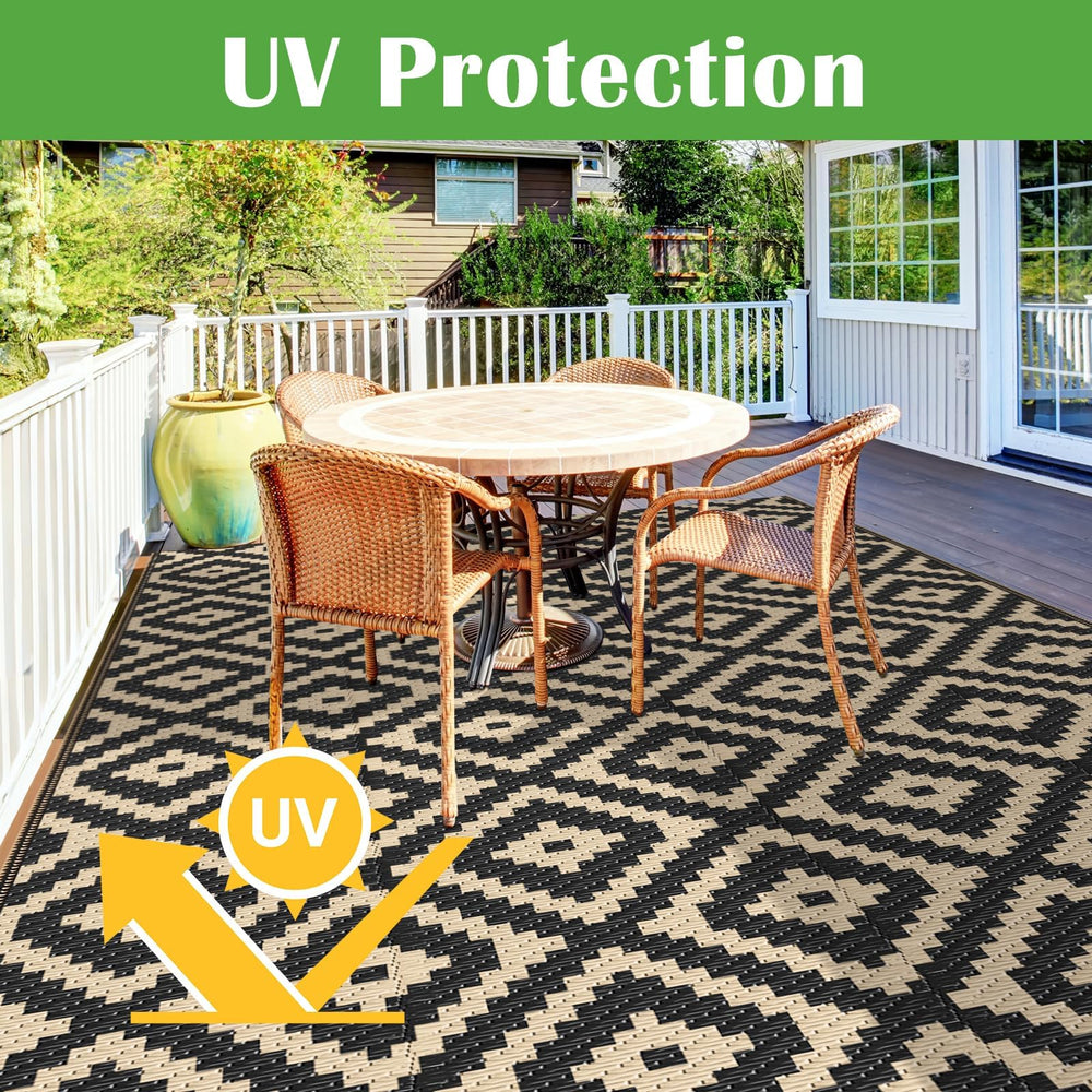 Mattitude outdoor rug in a garden setting