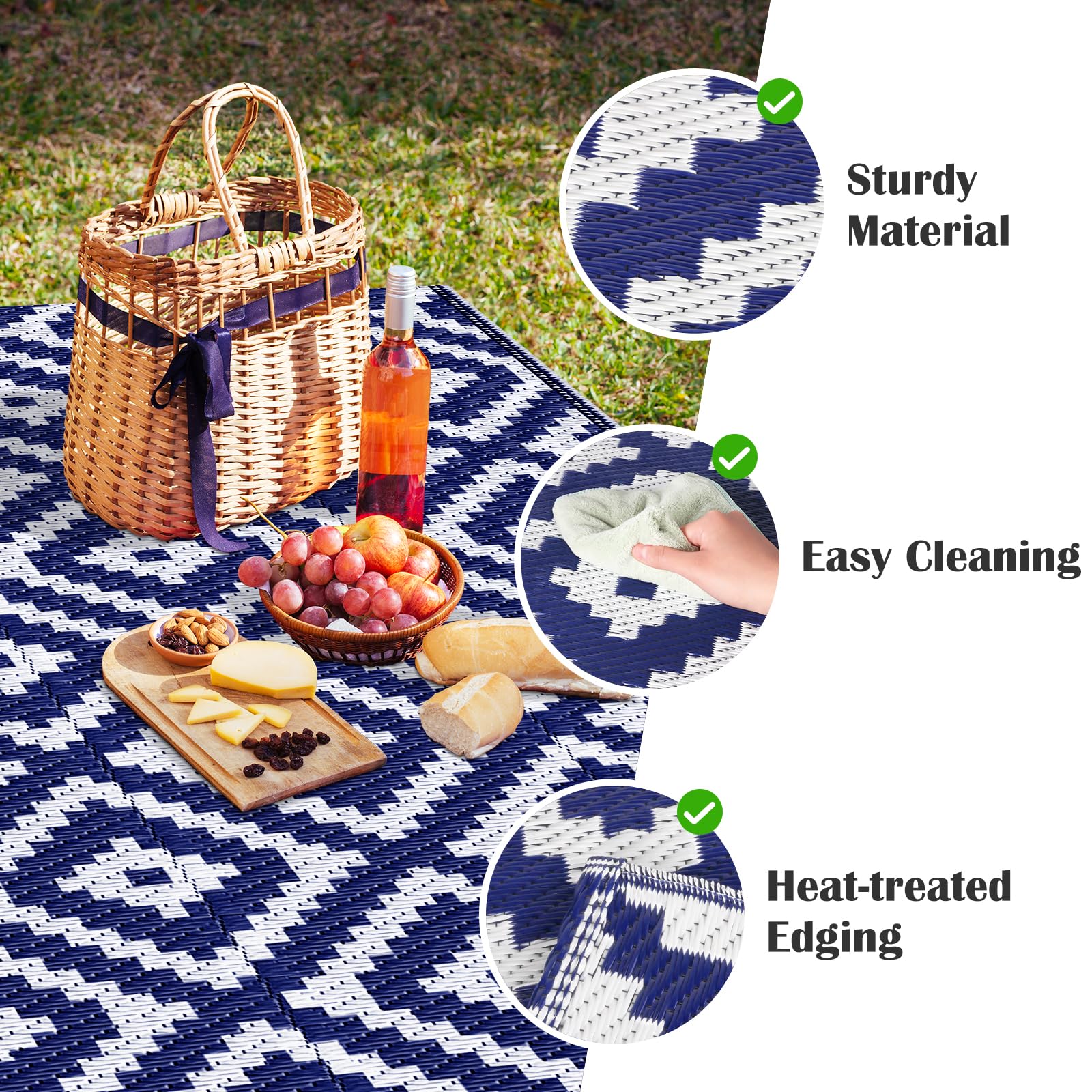 Mattitude outdoor rug in use at a picnic setting