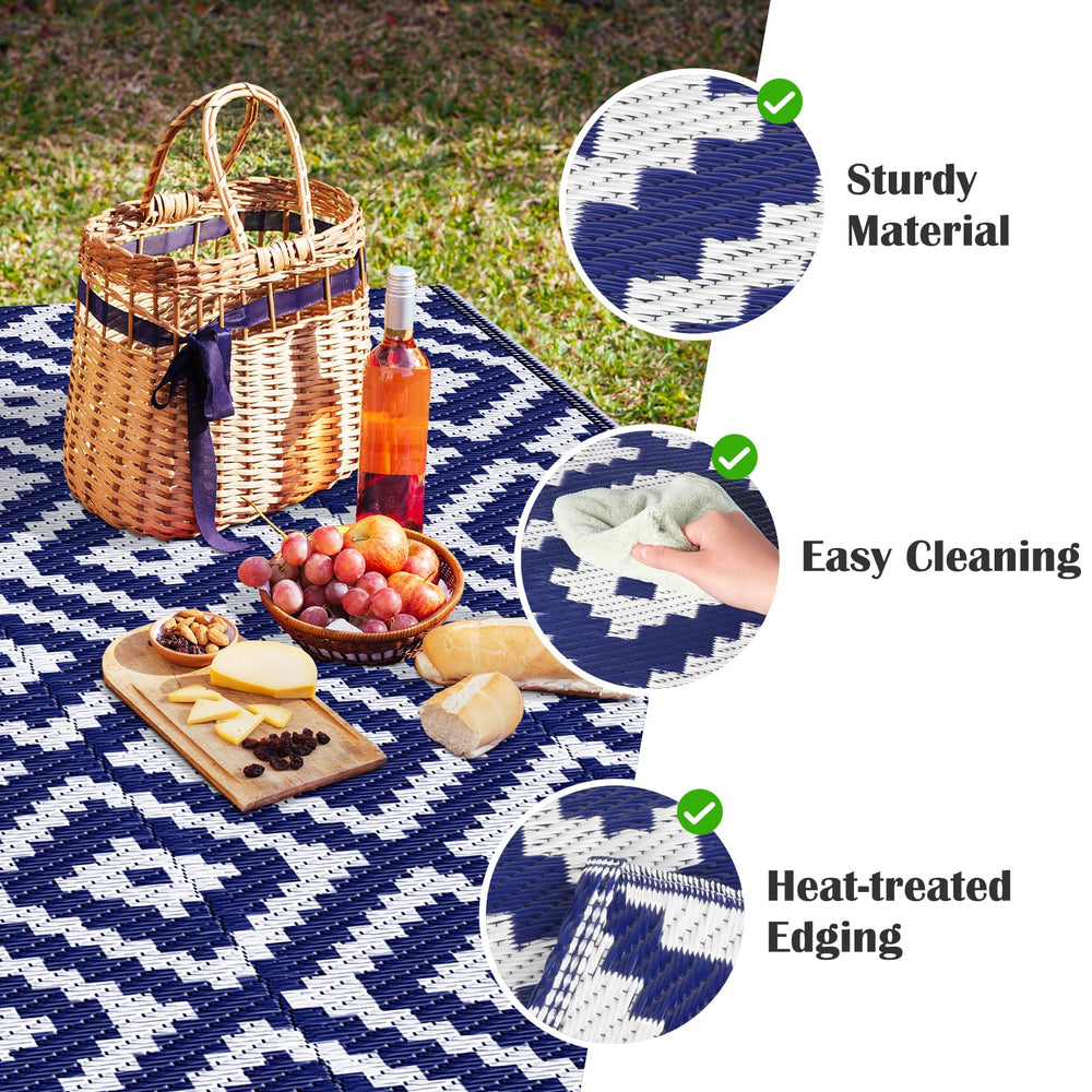 Mattitude outdoor rug in use at a picnic setting