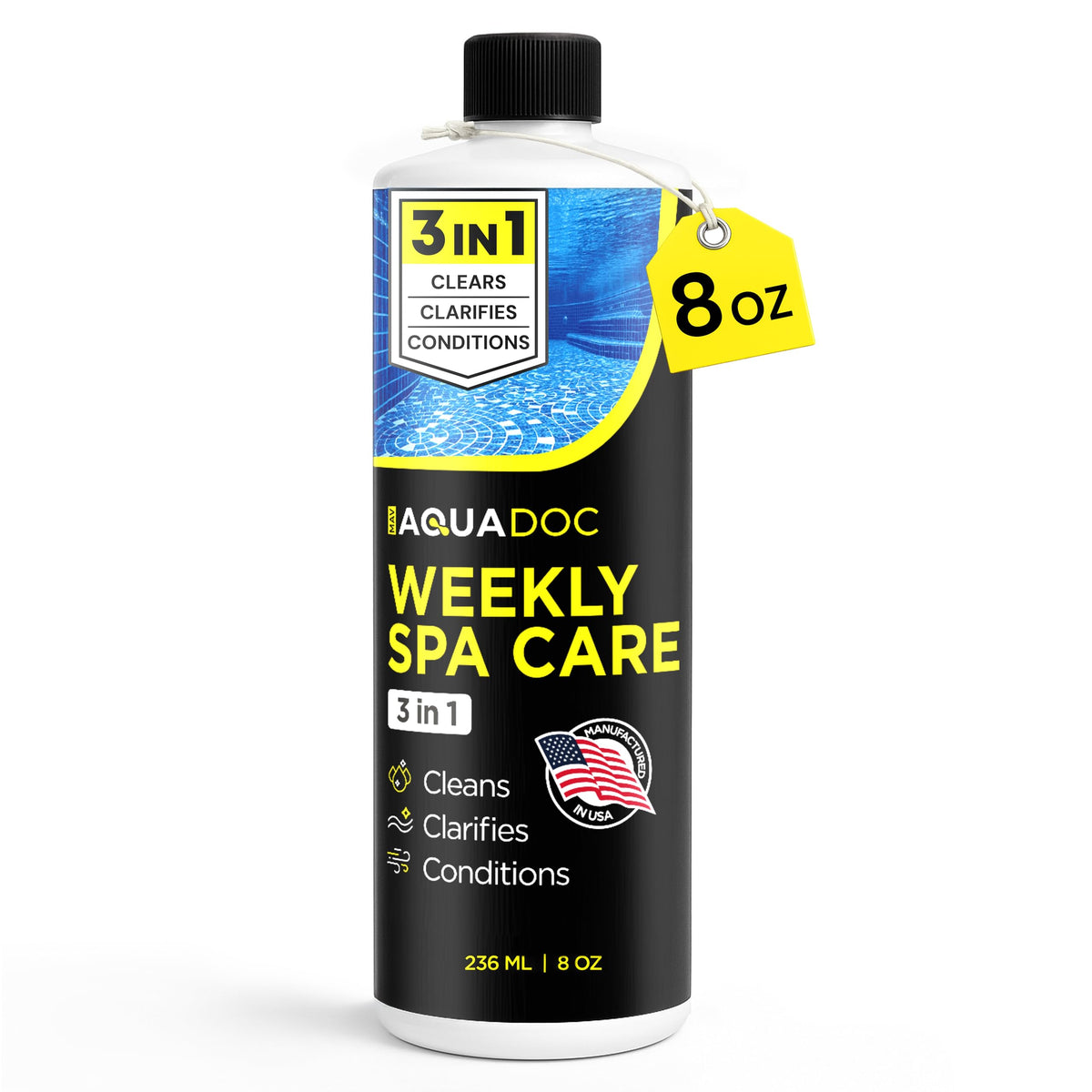 MAV AquaDoc 3 in 1 Hot Tub Weekly Care 8 oz front view