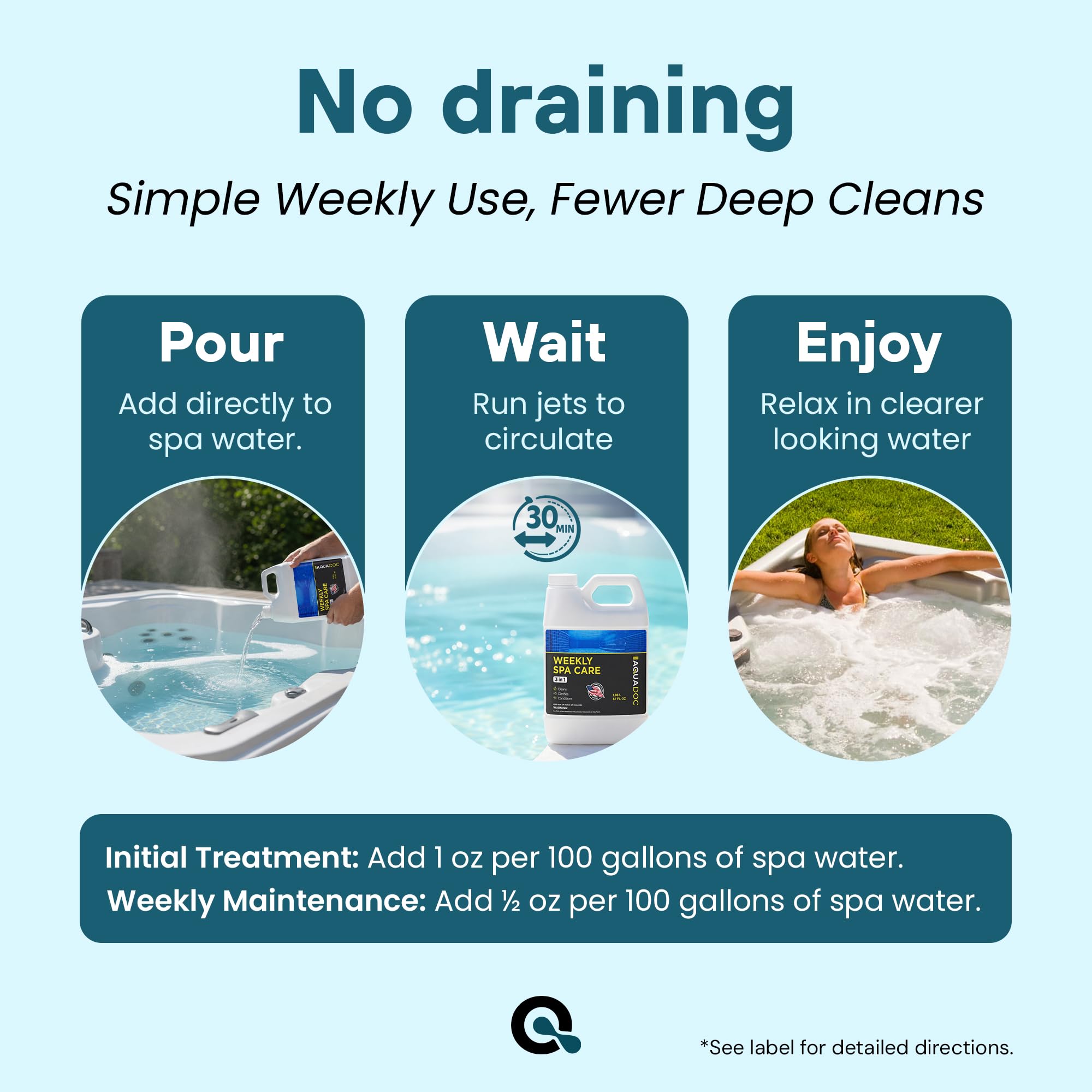 MAV AquaDoc 3 in 1 Hot Tub Weekly Care in a spa setting