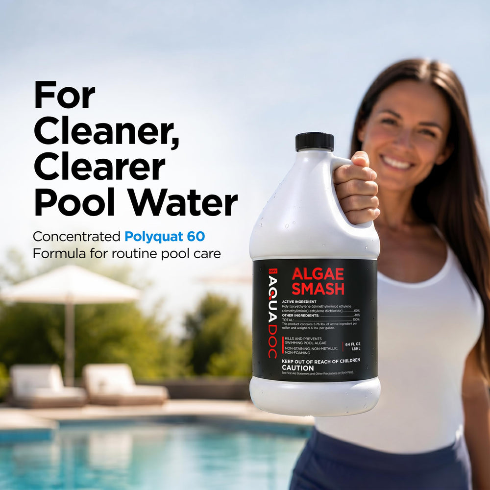 MAV AquaDoc Algae Smash algaecide in use in swimming pool