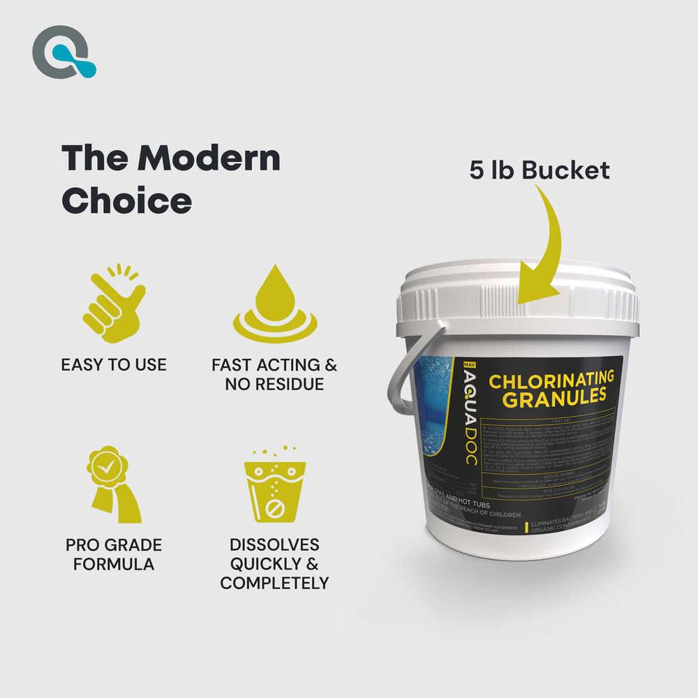 MAV AquaDoc Chlorine Granules 5 lb back view