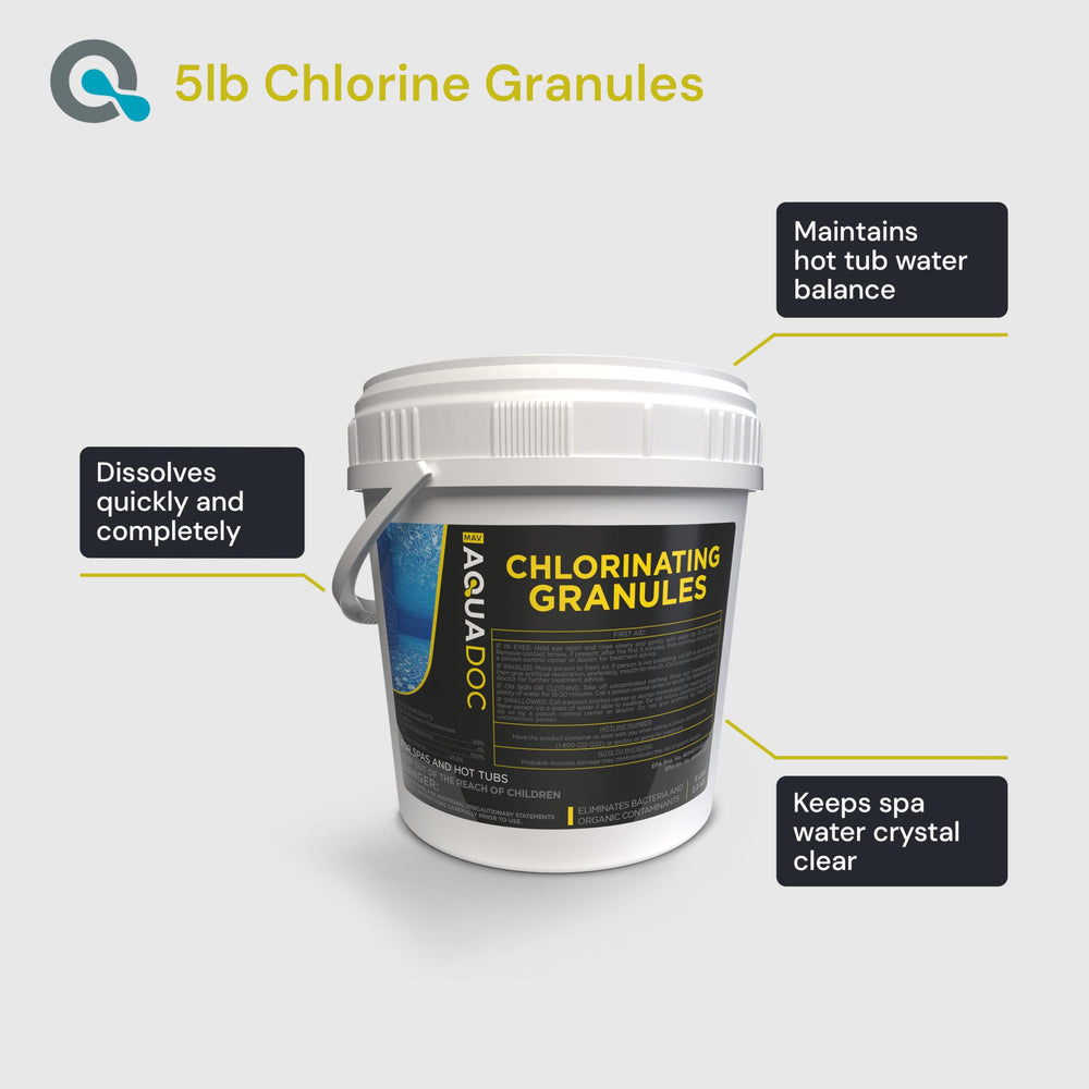 MAV AquaDoc Chlorine Granules 5 lb with measuring scoop
