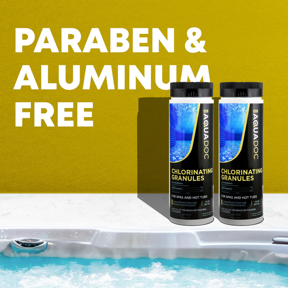 MAV AquaDoc Chlorine Granules in a spa setting