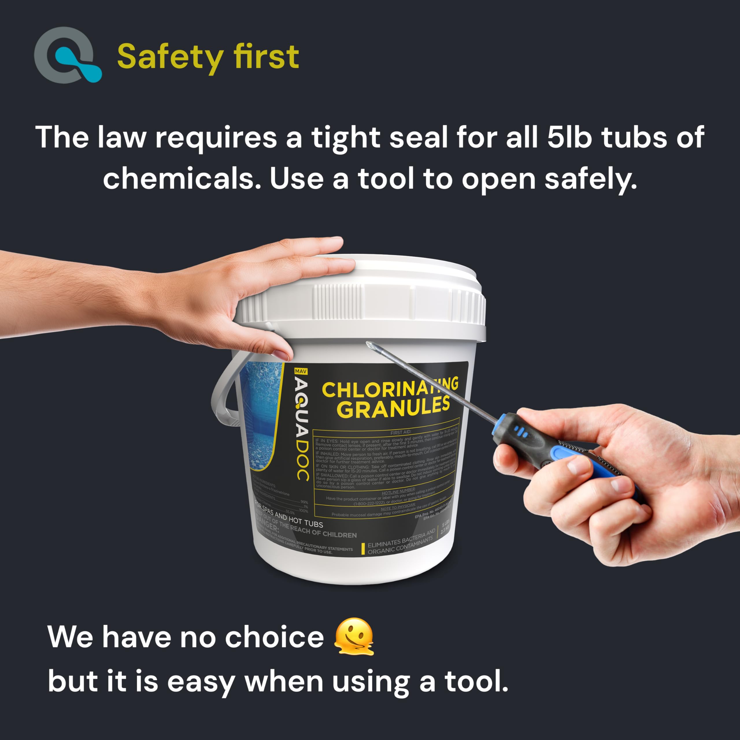 MAV AquaDoc Chlorine Granules in hot tub water