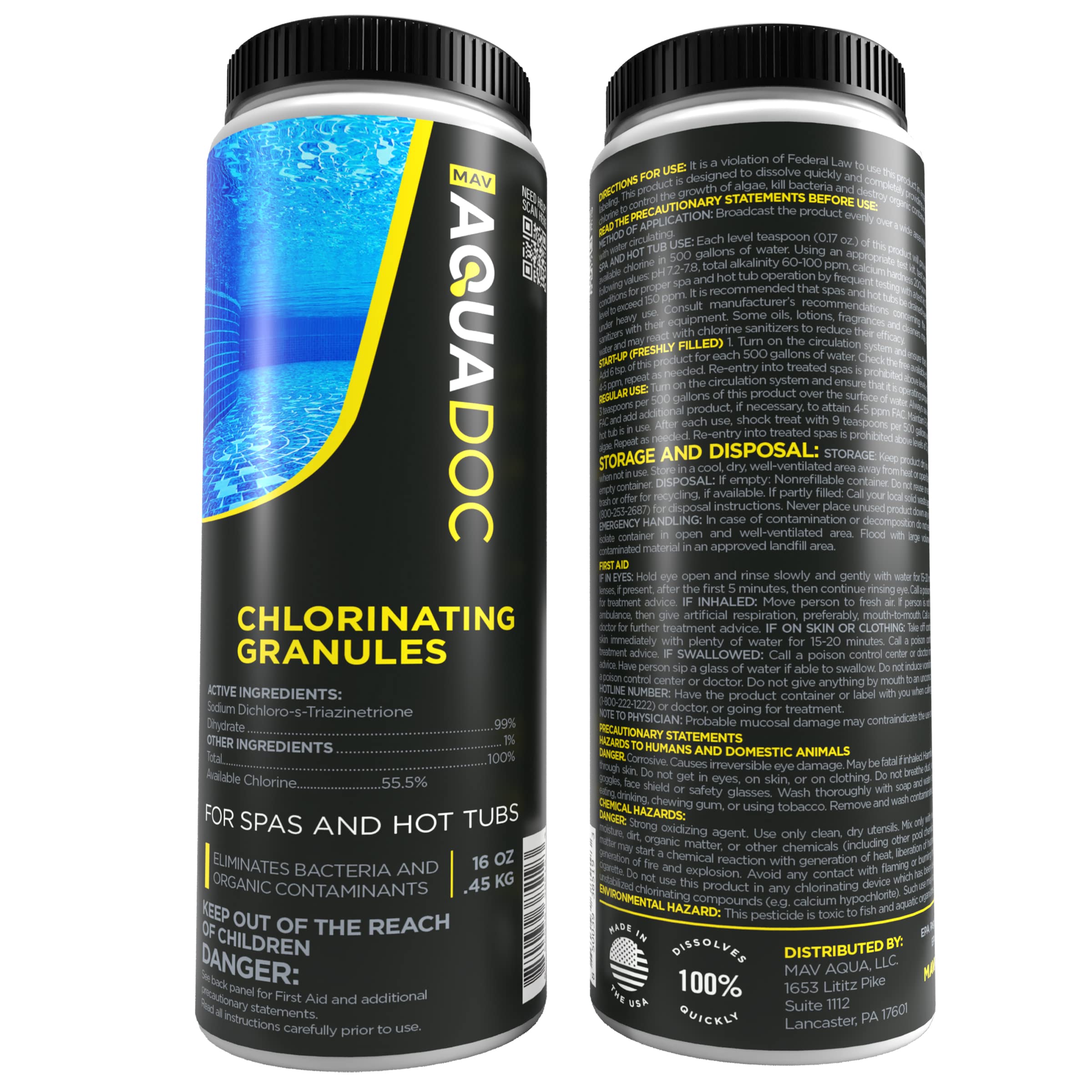 MAV AquaDoc Chlorine Granules usage instructions