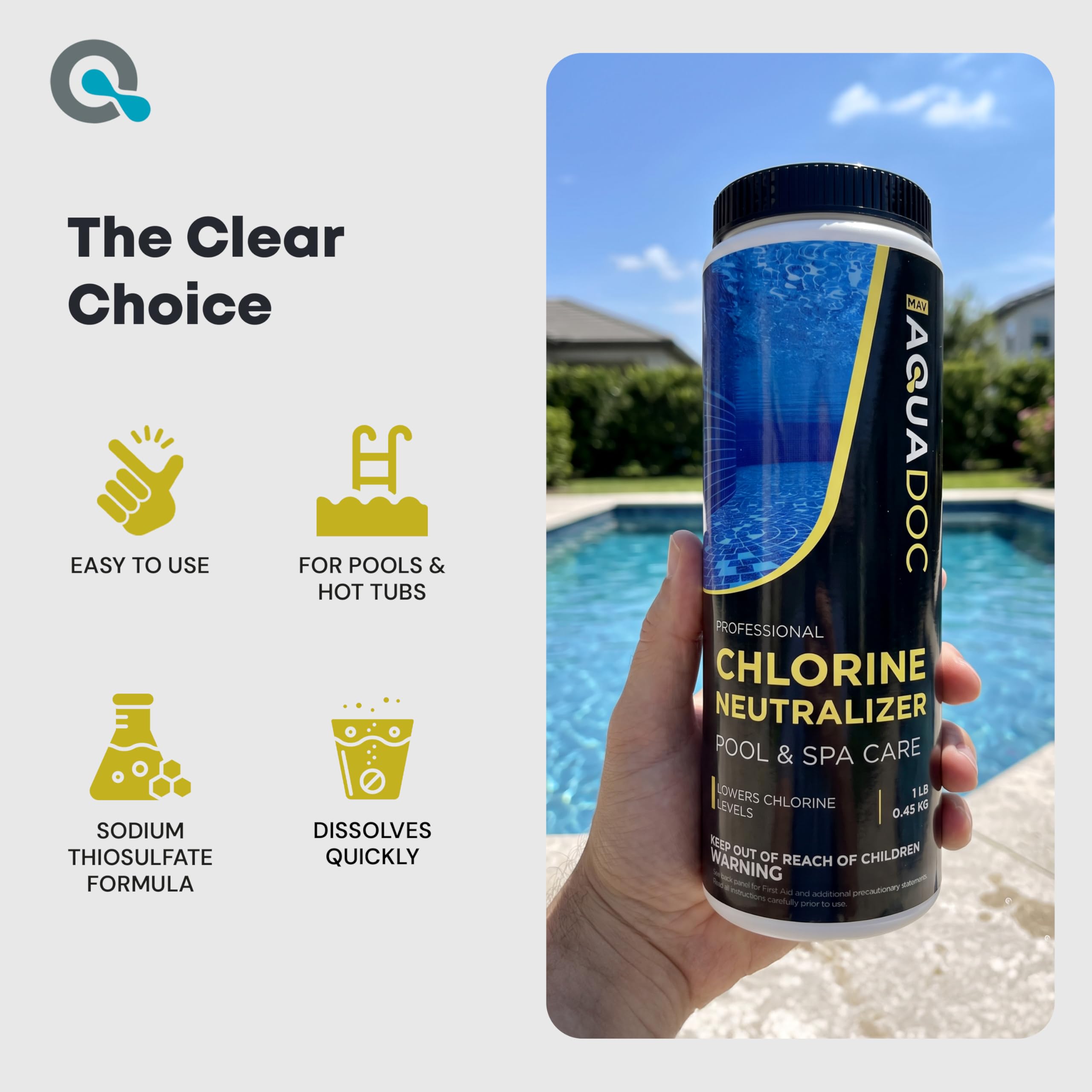 MAV AquaDoc Chlorine Neutralizer back view packaging