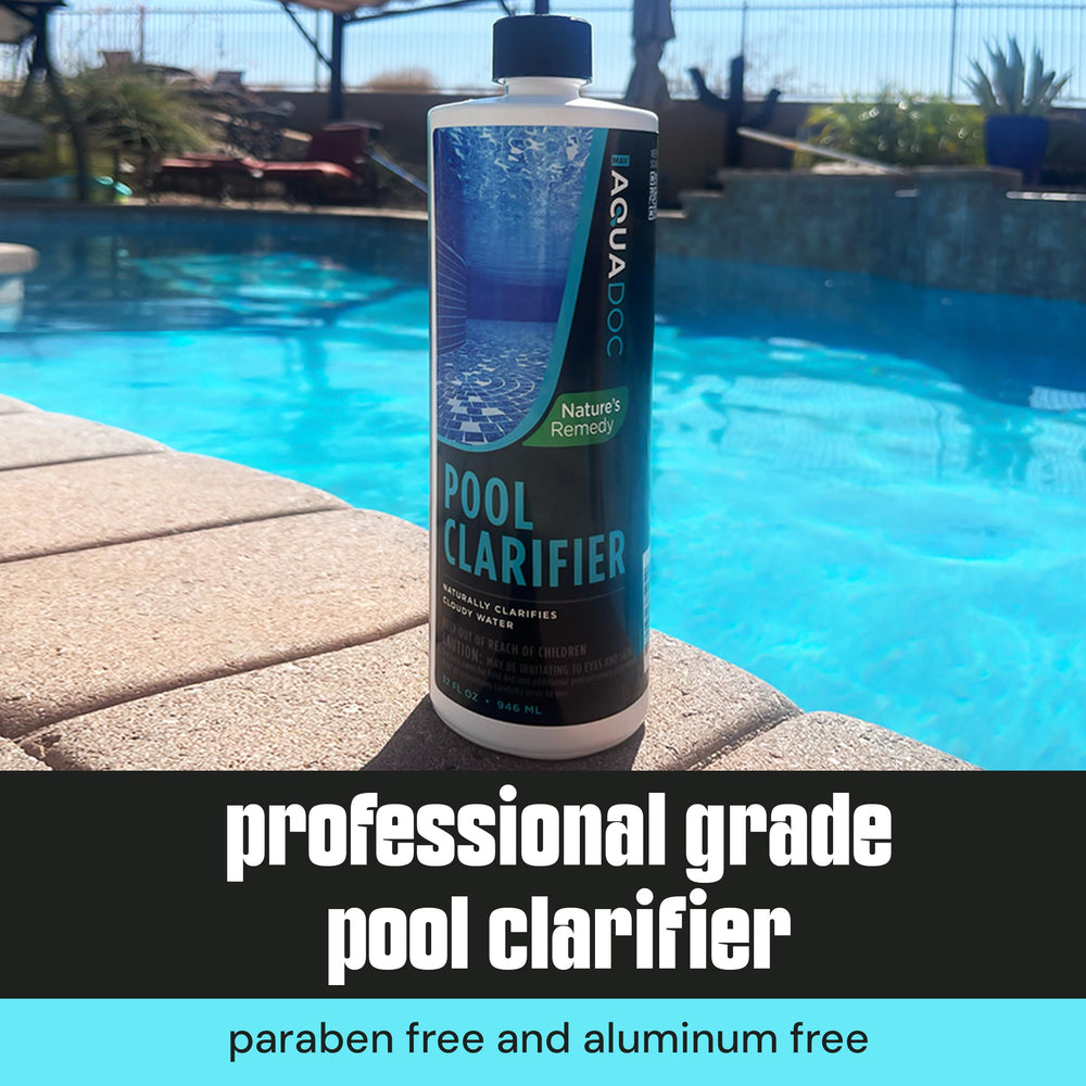 MAV AquaDoc clarifier bottle with clear pool water