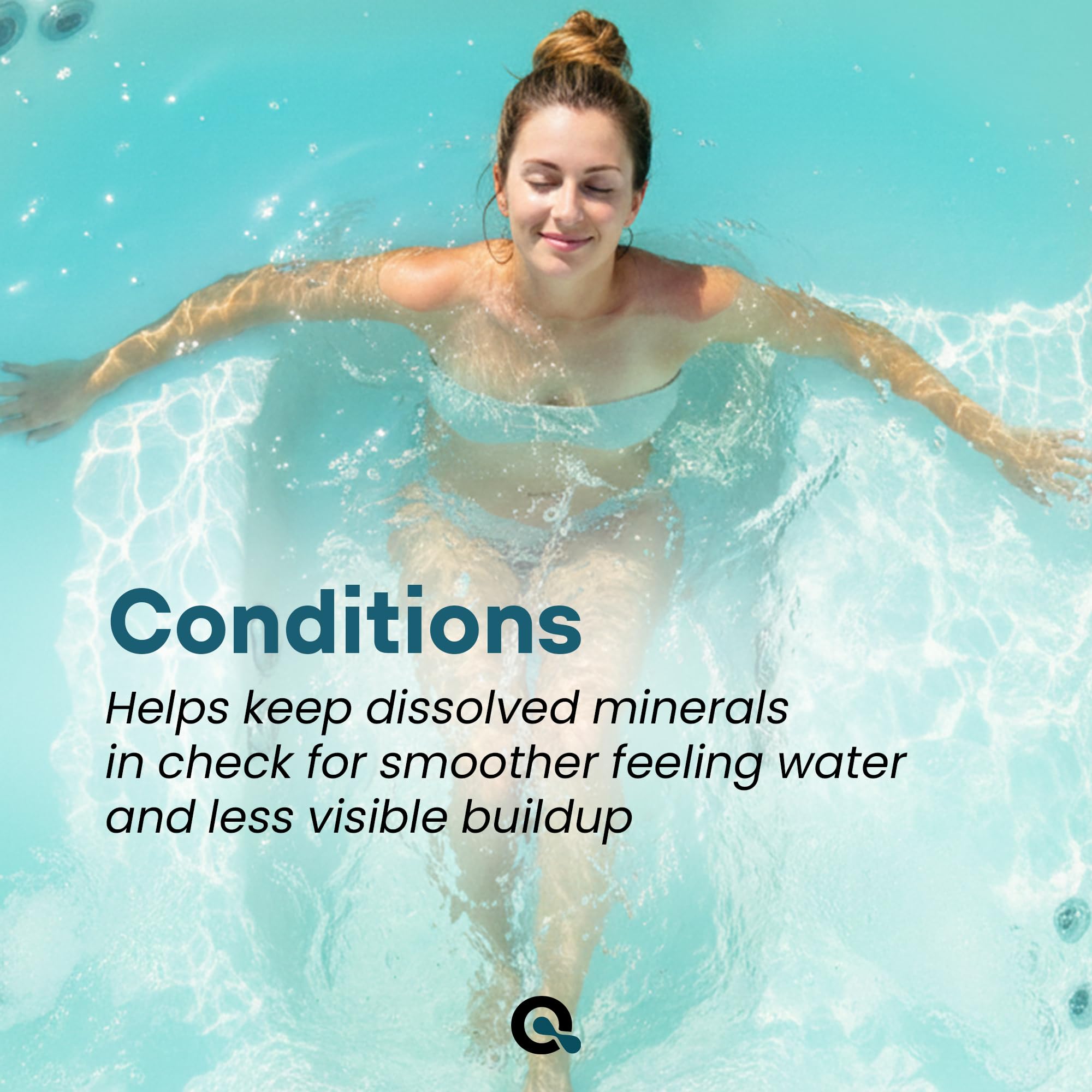 MAV AquaDoc Hot Tub Care bottle with spa water background