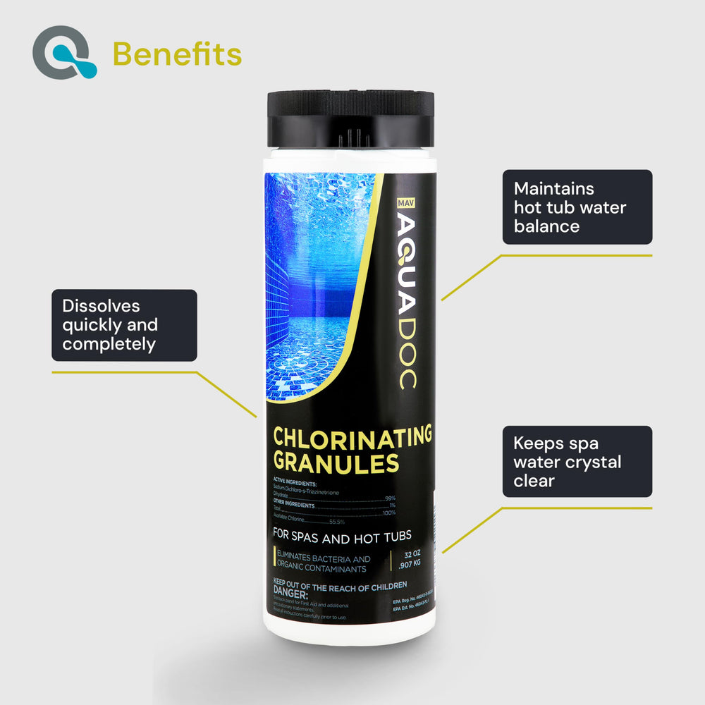 MAV AquaDoc Hot Tub Chlorine Granules close-up