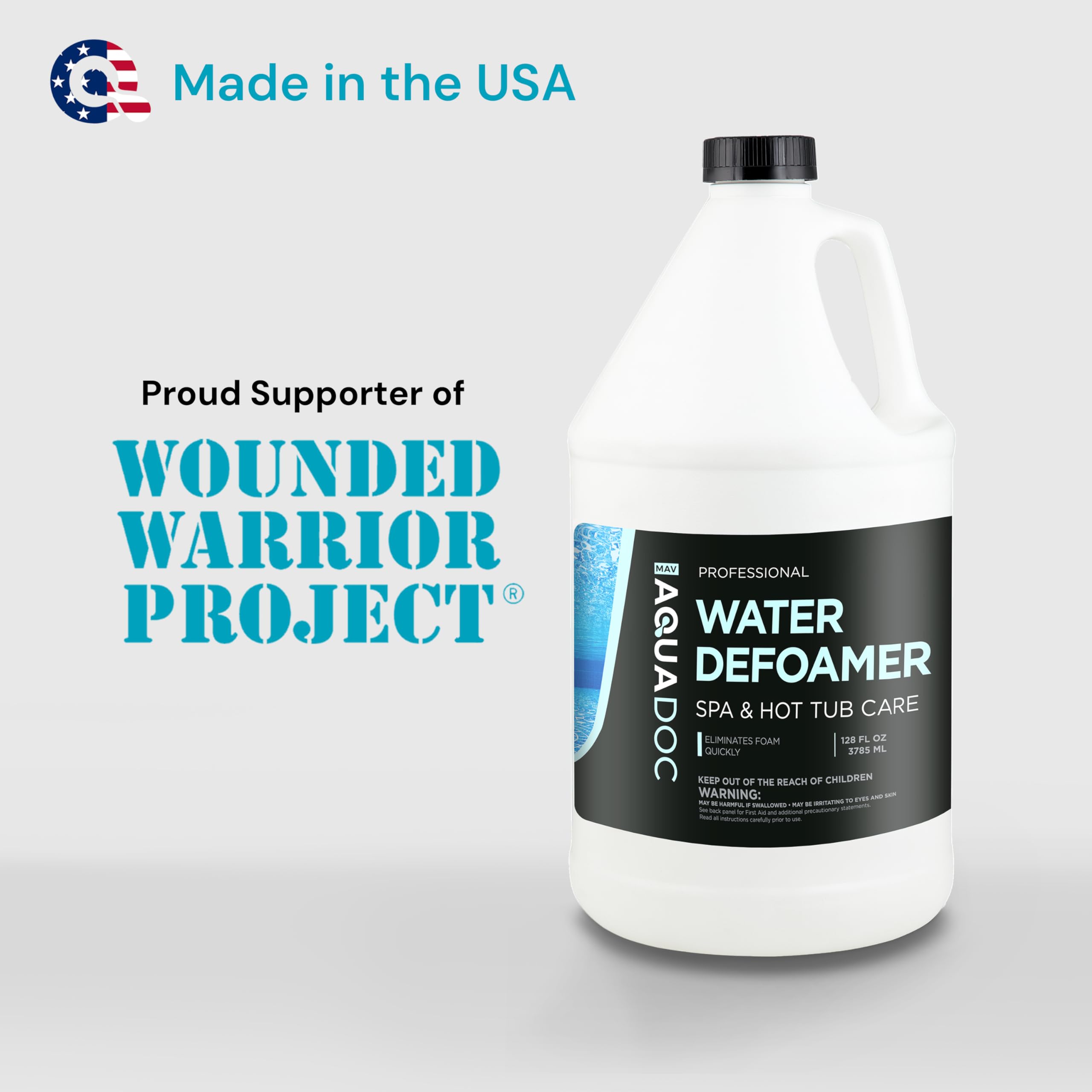 MAV AquaDoc Hot Tub Defoamer product overview with features