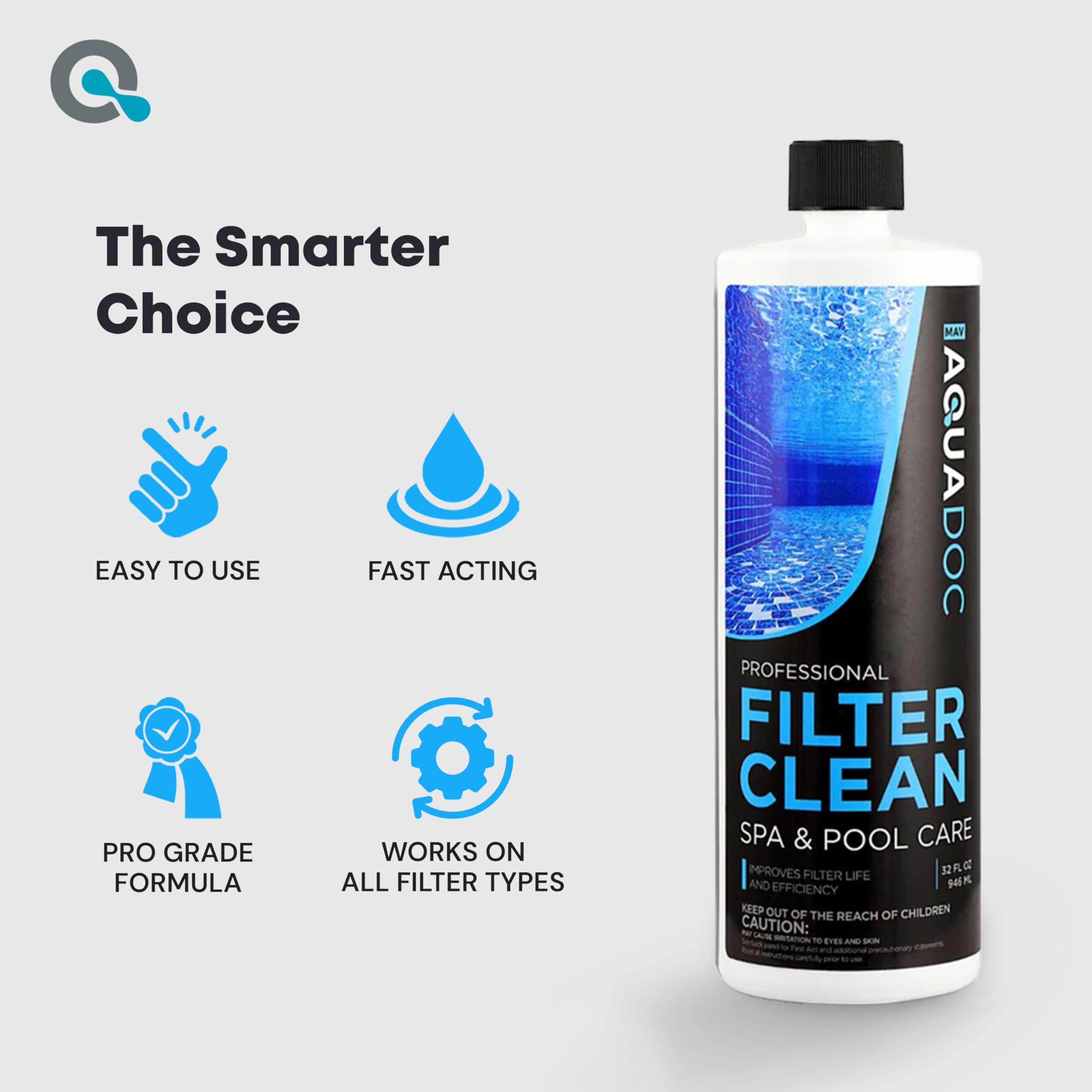 MAV AquaDoc Hot Tub Filter Cleaner 32 oz usage demonstration