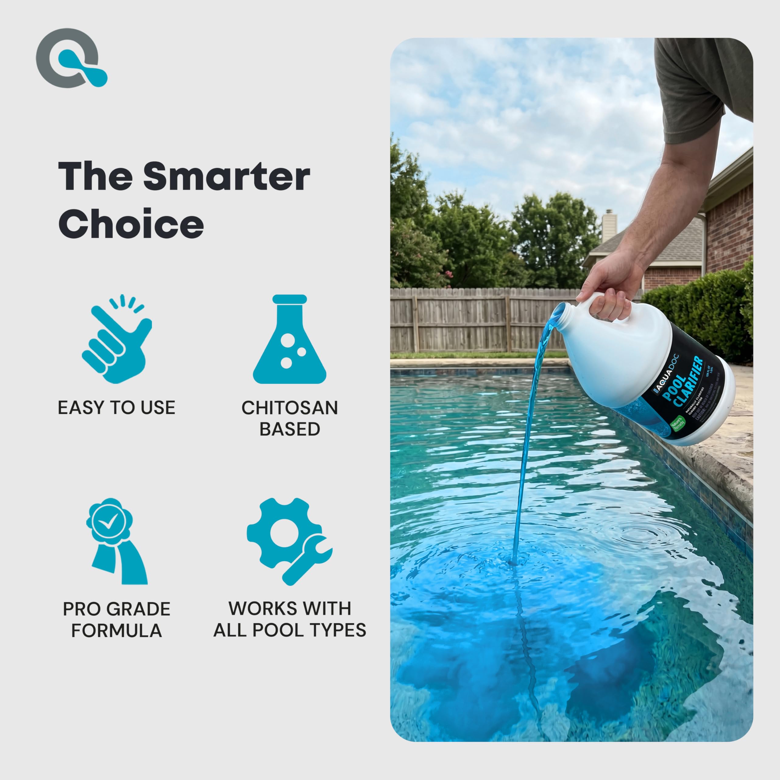 MAV AquaDoc Natural Pool Clarifier with pool background