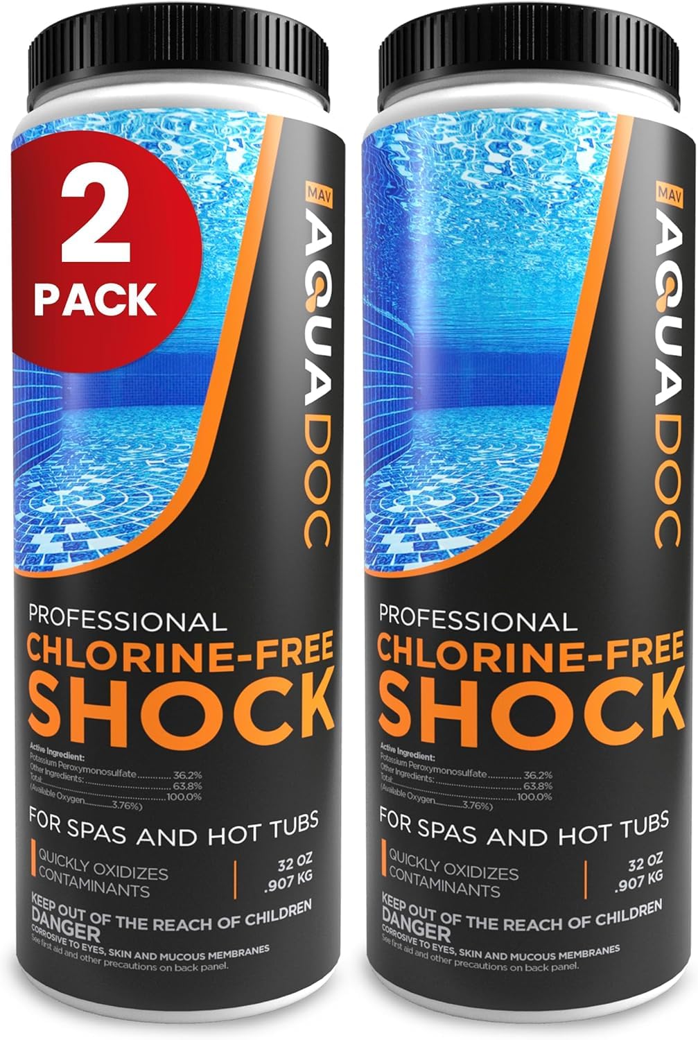 MAV AquaDoc Non-Chlorine Hot Tub Shock 32oz front view