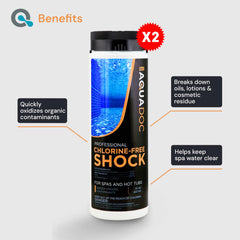 MAV AquaDoc Non-Chlorine Hot Tub Shock label close-up