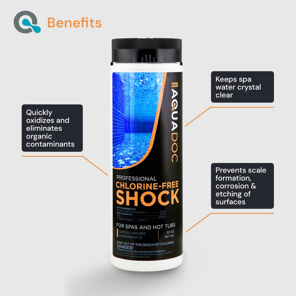 MAV AquaDoc Non Chlorine Hot Tub Shock packaging side view