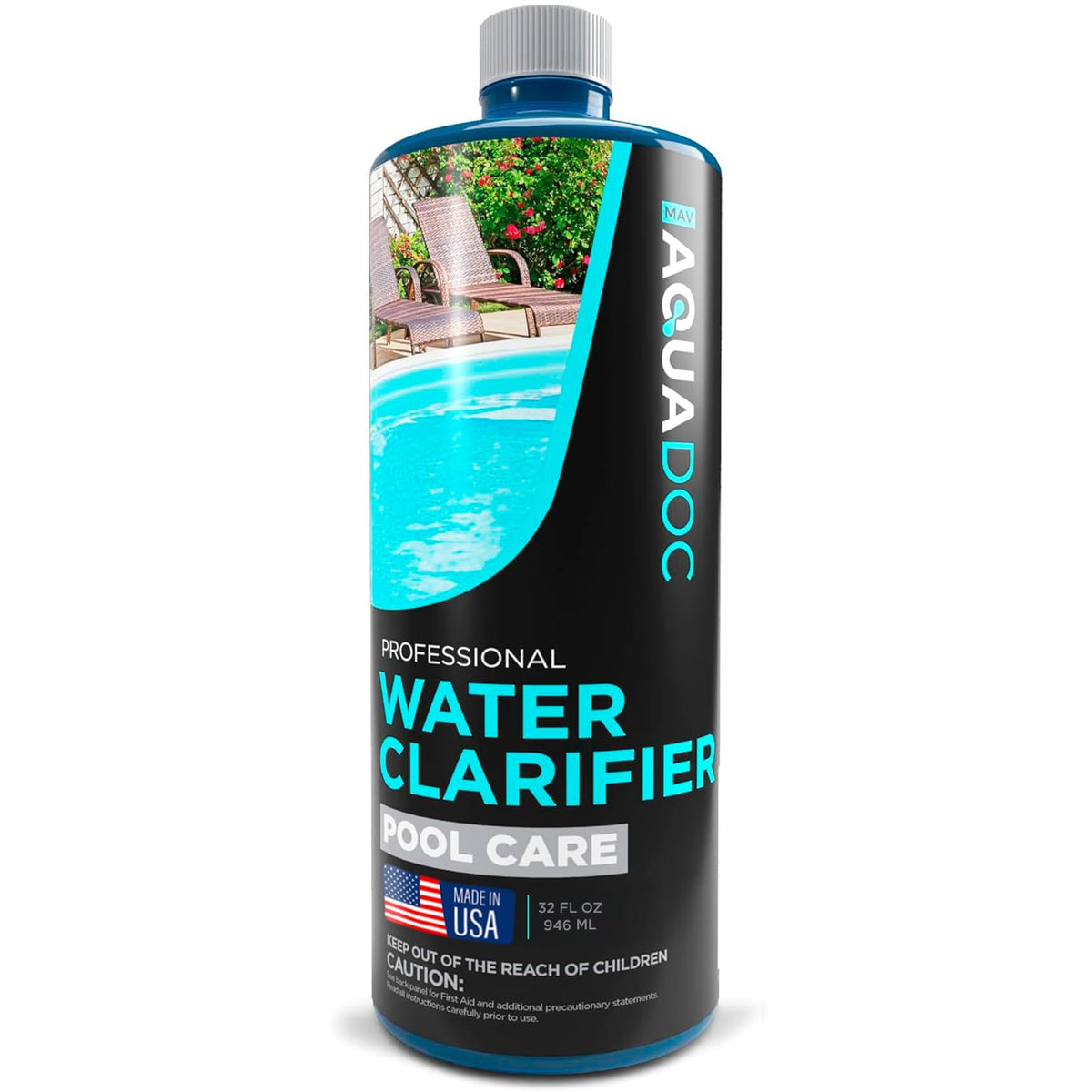 MAV AquaDoc Pool Clarifier Liquid 32oz front view