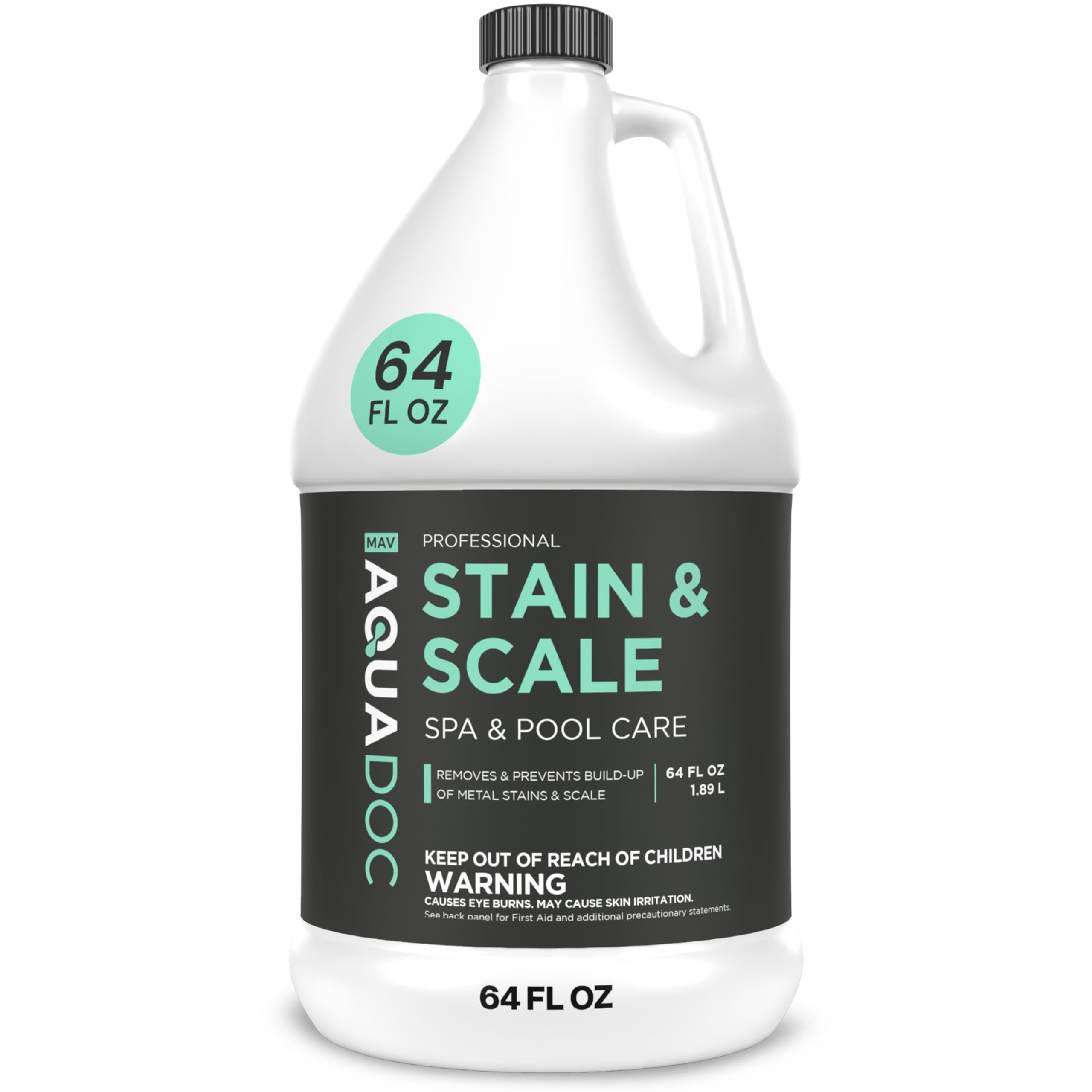 MAV AquaDoc Pool & Spa Stain and Scale Remover 64 oz front view