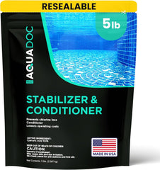 MAV AquaDoc Pool Stabilizer 5lb powder packaging front view